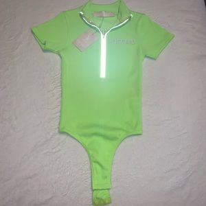 Playboy x Missguided Lime Green Onesie top